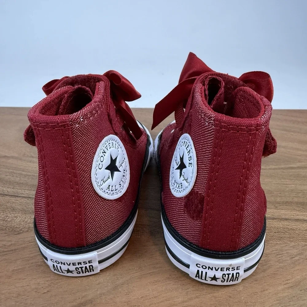 New Little Kids Converse Chuck Taylor All Star 1V High Top Bow Sneakers Size 5 C
